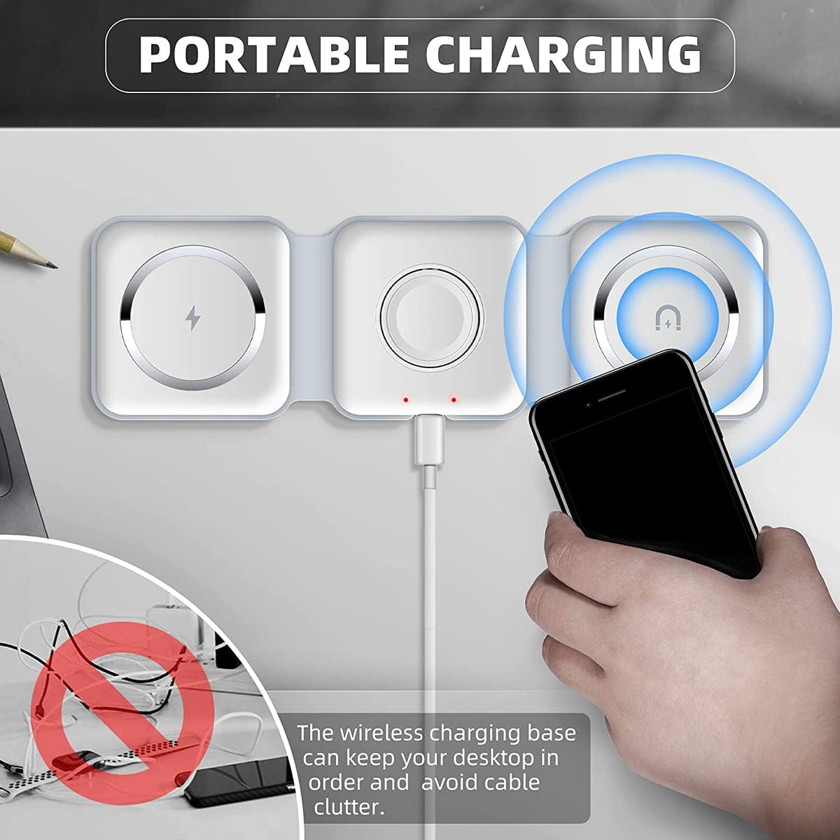 Trifold 3-in-1 Foldable Wireless Charger