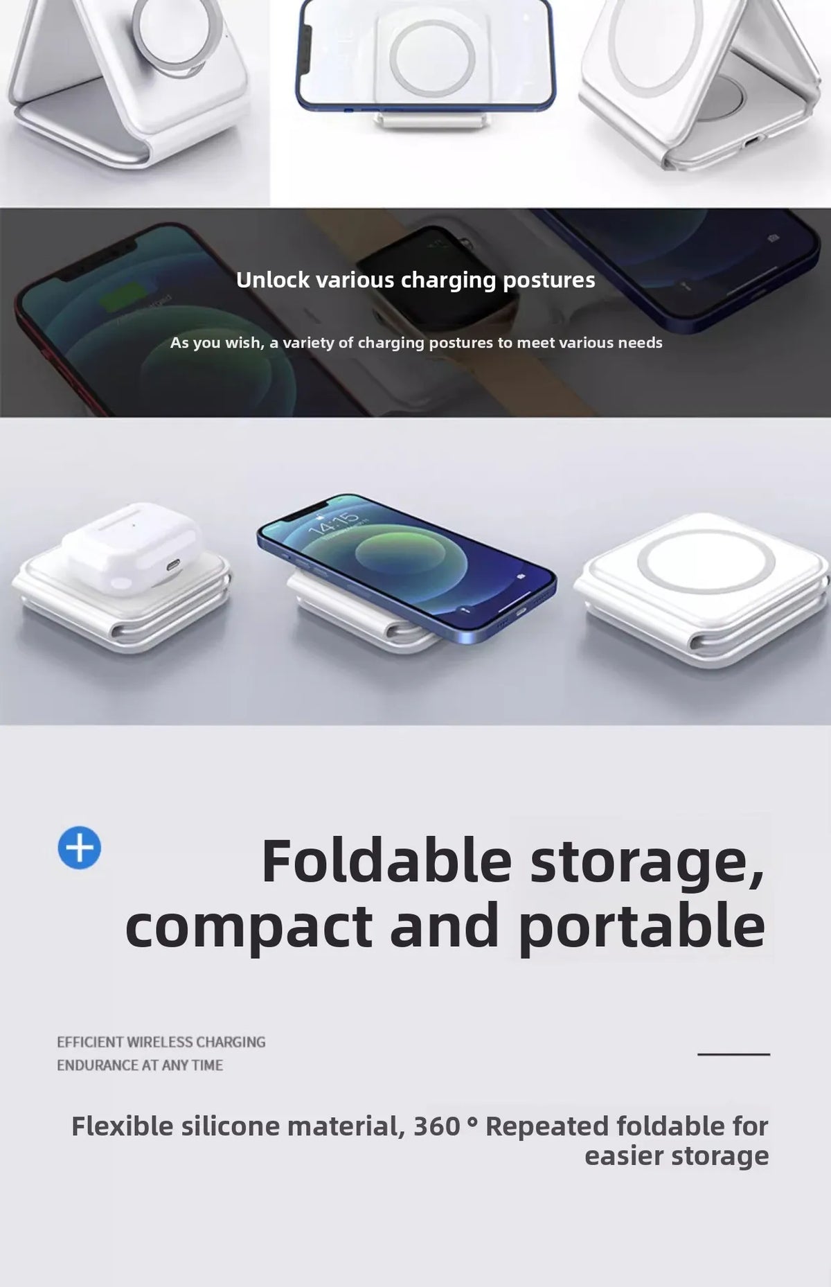 Trifold 3-in-1 Foldable Wireless Charger
