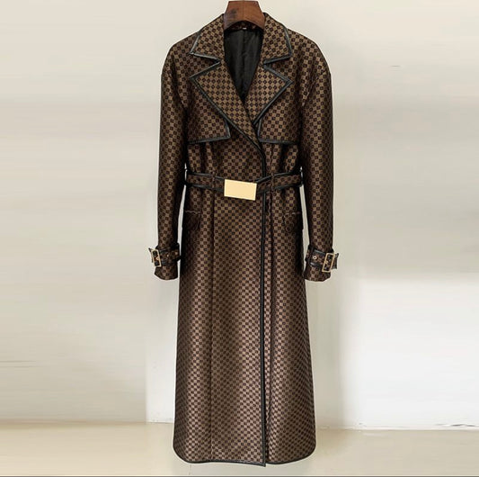 Brown Plade Designer Coat