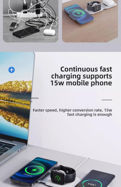 Trifold 3-in-1 Foldable Wireless Charger